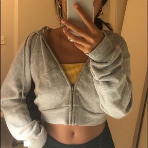 Brandy Melville grey zip up hoodie!